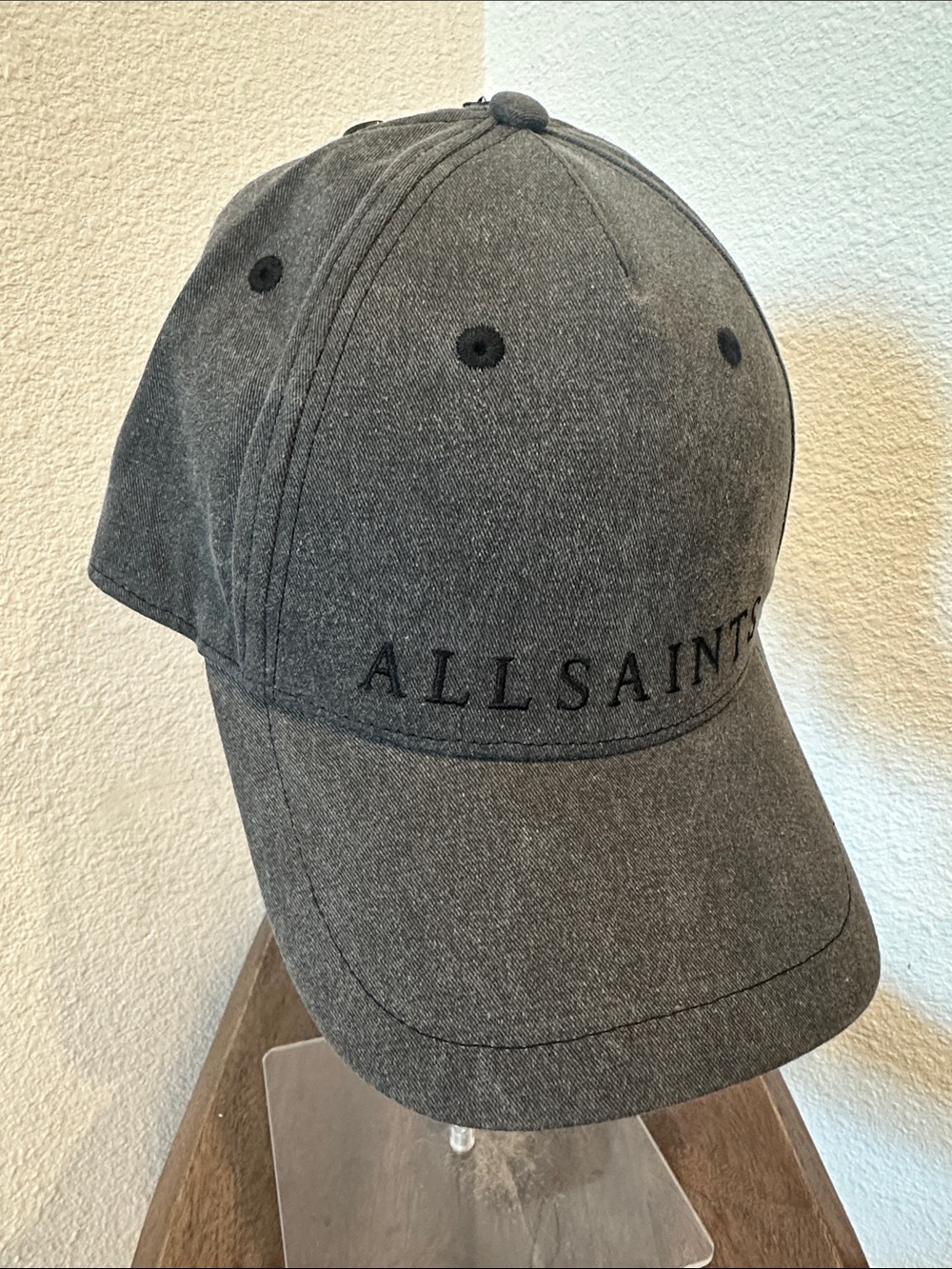 ALLSAINTS LOGO BASEBALL CAP WASHED BLACK